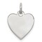 Sterling Silver Heart Charm 0.018" 13.1mm Jewerly 15mm x 14mm